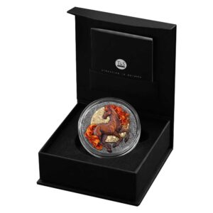 2026 $5 Niue FireHorse 2 oz High Relief Antiqued Silver Coin by T&S Coin Mintage of 426