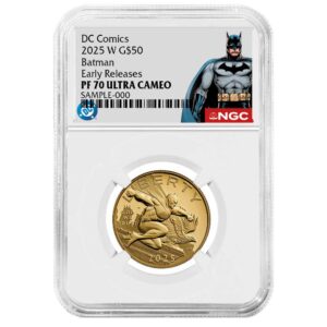 2025-W Proof $50 Batman DC Comics 1/2 oz Gold Coin NGC PF70UC ER Batman Label
