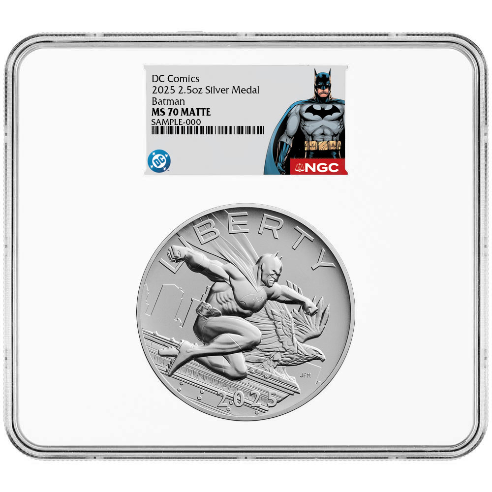 2025 Batman DC Comics 2.5 oz Silver Medal NGC MS70 Batman Label
