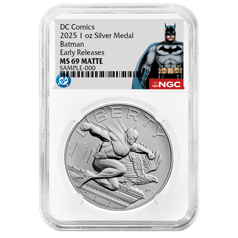 2025 Batman DC Comics 1 oz Silver Medal NGC MS69 ER Batman Label