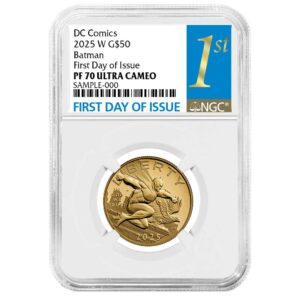 2025-W Proof $50 Batman DC Comics 1/2 oz Gold Coin NGC PF70UC FDI First Label