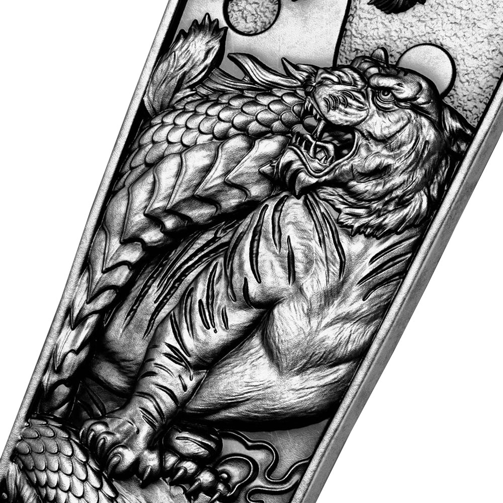 2025 Samoa $5 Dragon Tiger Switchblade 2 oz .999 Pure Silver by