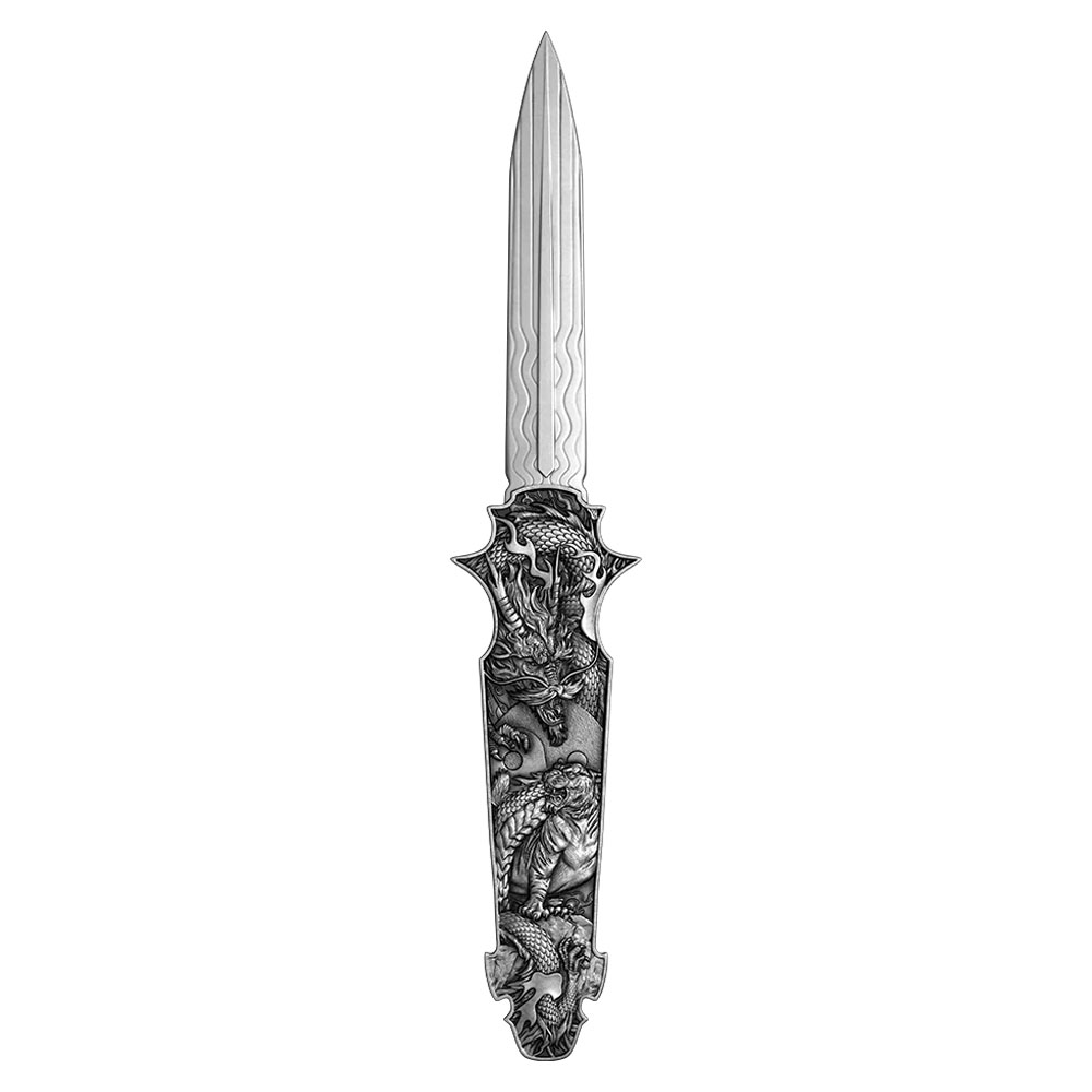 2025 Samoa $5 Dragon Tiger Switchblade 2 oz .999 Pure Silver by