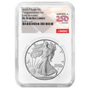 2026-P Proof $1 American Silver Eagle Congratulations Set NGC PF70UC ER American 250th Anniversary Label