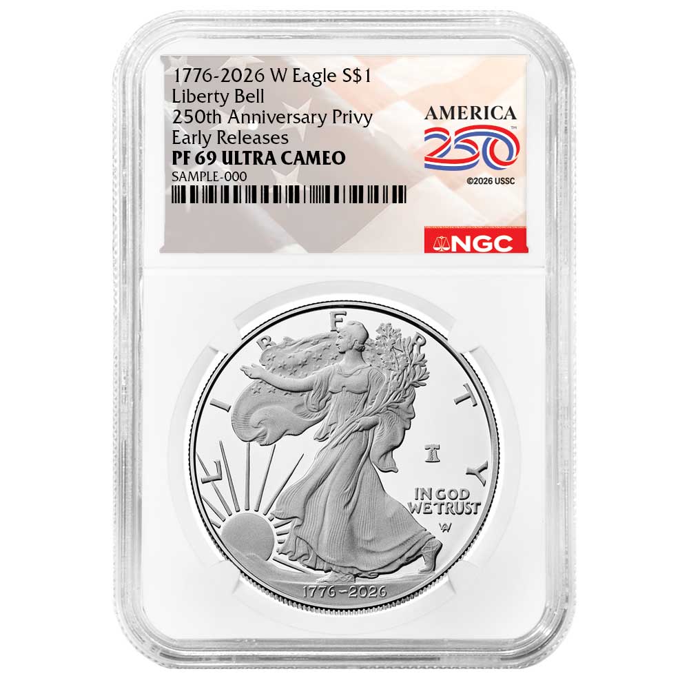 2026-W Proof $1 American Silver Eagle NGC PF69UC ER American 250th Anniversary Label