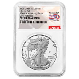2026-W Proof $1 American Silver Eagle NGC PF70UC ER American 250th Anniversary Label