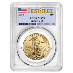 2014 $50 American Gold Eagle PCGS MS70 FS Flag Label