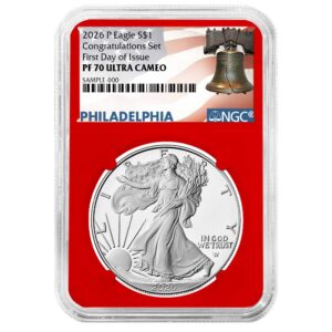 2026-P Proof $1 American Silver Eagle Congratulations Set NGC PF70UC FDI Liberty Bell Label Red Core