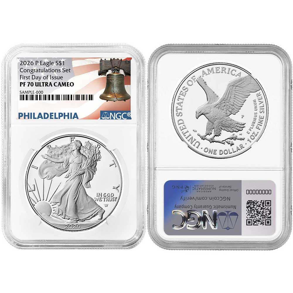 2026-P Proof $1 American Silver Eagle Congratulations Set NGC