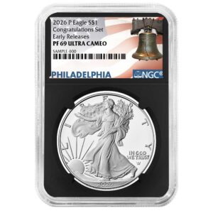 2026-P Proof $1 American Silver Eagle Congratulations Set NGC PF69UC ER Liberty Bell Label Retro Core