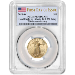 2026-W Proof American $10 American Gold Eagle 1/4 oz PCGS PR70DCAM FDOI Flag Label