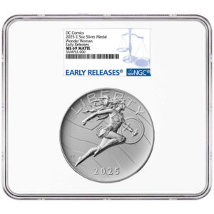 2025 Wonder Woman DC Comics 2.5 oz Silver Medal NGC MS69 ER Blue Label