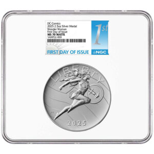 2025 Wonder Woman DC Comics 2.5 oz Silver Medal NGC MS70 FDI First Label
