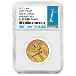 2025-W Proof $50 Wonder Woman DC Comics 1/2 oz Gold Coin NGC PF70UC FDI First Label
