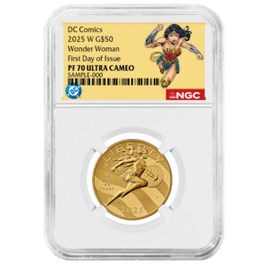 2025-W Proof $50 Wonder Woman DC Comics 1/2 oz Gold Coin NGC PF70UC FDI Wonder Woman Label