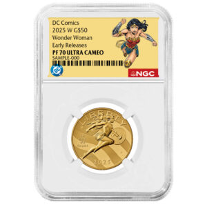 2025-W Proof $50 Wonder Woman DC Comics 1/2 oz Gold Coin NGC PF70UC ER Wonder Woman Label