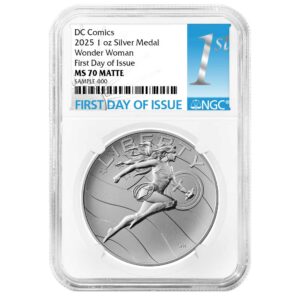 2025 Wonder Woman DC Comics 1 oz Silver Medal NGC MS70 FDI First Label