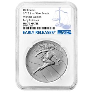 2025 Wonder Woman DC Comics 1 oz Silver Medal NGC MS70 ER Blue Label