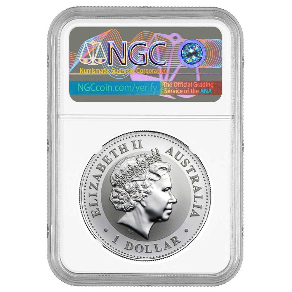 1999 $1 Australia Year of the Rabbit .999 1 oz Silver Coin NGC