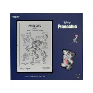 2026 Disney $2 Pinocchio Collectible & $1 Foil Silver Set By Agoro Mintage of 1000