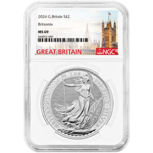 2026 U.K. 2 Pound Silver Britannia .999 1 oz NGC MS69 Great Britain Label
