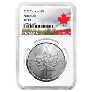 2026 $5 Silver Canadian Maple Leaf NGC MS69 Canada Label