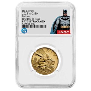 2025-W Proof $50 Batman DC Comics 1/2 oz Gold Coin NGC PF70UC FDI DC Licensed Batman Label