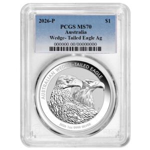 2026 $1 Australian Silver Wedge Tailed Eagle 1 oz PCGS MS70 Blue Label