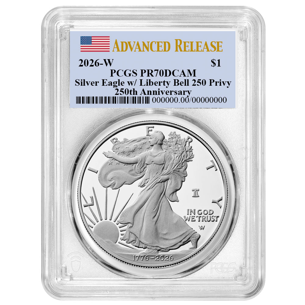 2026-W Proof $1 American Silver Eagle PCGS PR70DCAM AR Flag Label