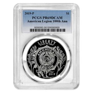 2019-P Proof $1 American Legion 100th Anniversary Silver Commemorative PCGS PR69DCAM Blue Label