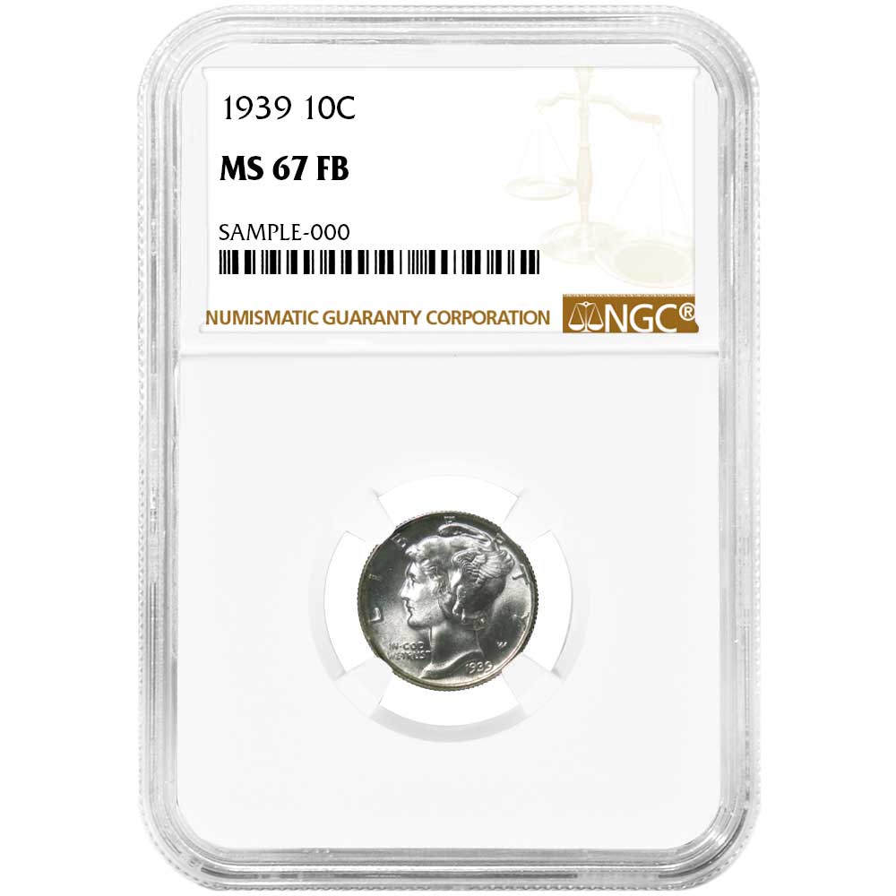 1939 10c Mercury Silver Dime NGC MS67FB