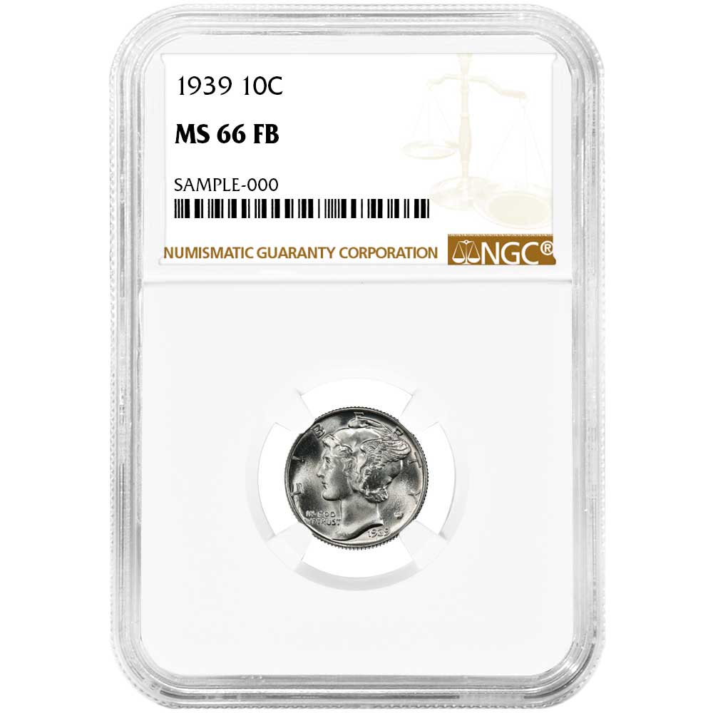 1939 10c Mercury Silver Dime NGC MS66FB