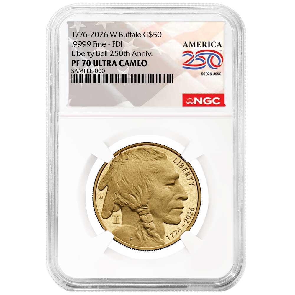 Presale - 2026-W Proof $50 American Gold Buffalo NGC PF70 FDI American 250th Anniversary Label