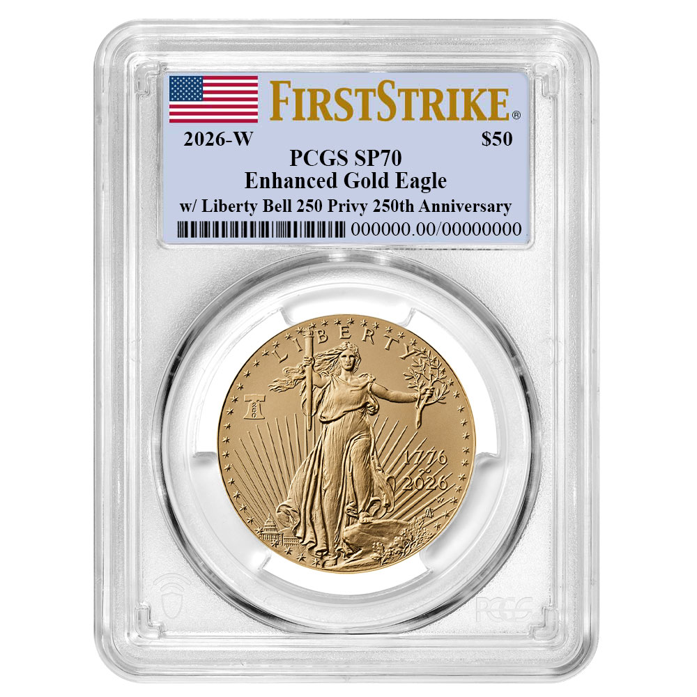 2026-W Enhanced Uncirculated $50 American Gold Eagle PCGS SP70 FS Flag Label