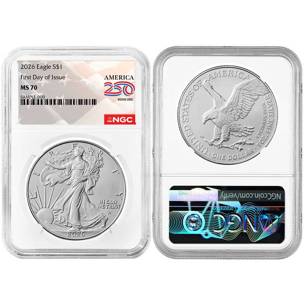 2026 $1 American Silver Eagle NGC MS70 FDI American 250th