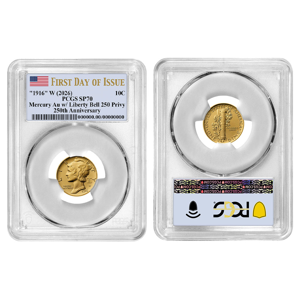 Presale - Best of the Mint Gold Mercury Dime and Silver Medal 2pc