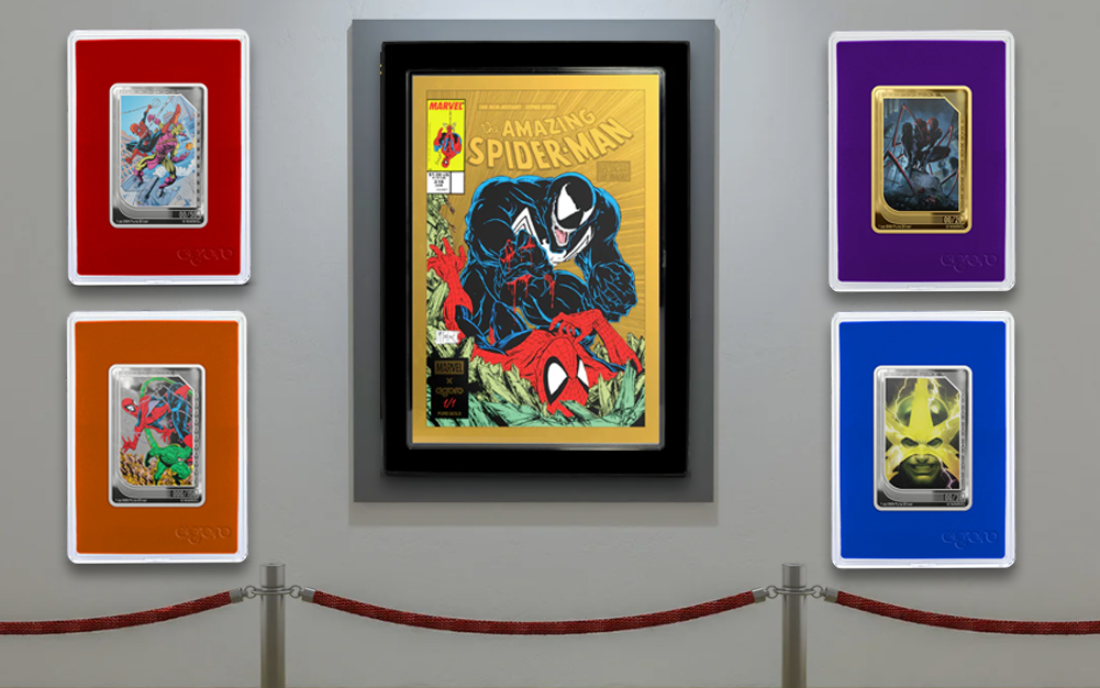 An image featuring images from the Spiderman franchise of Agoro products