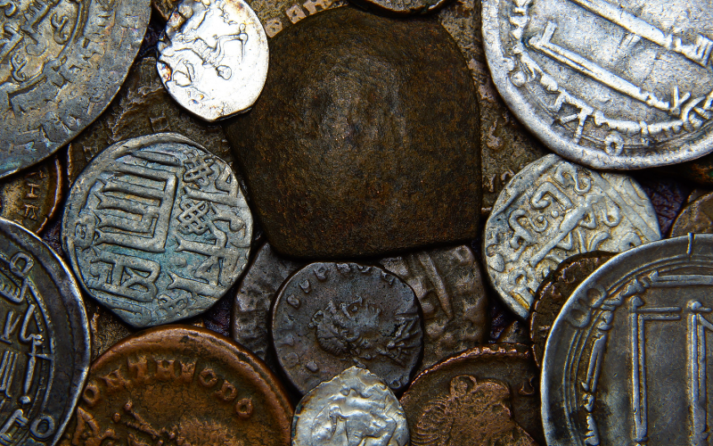 Image of several different Medieval Coins