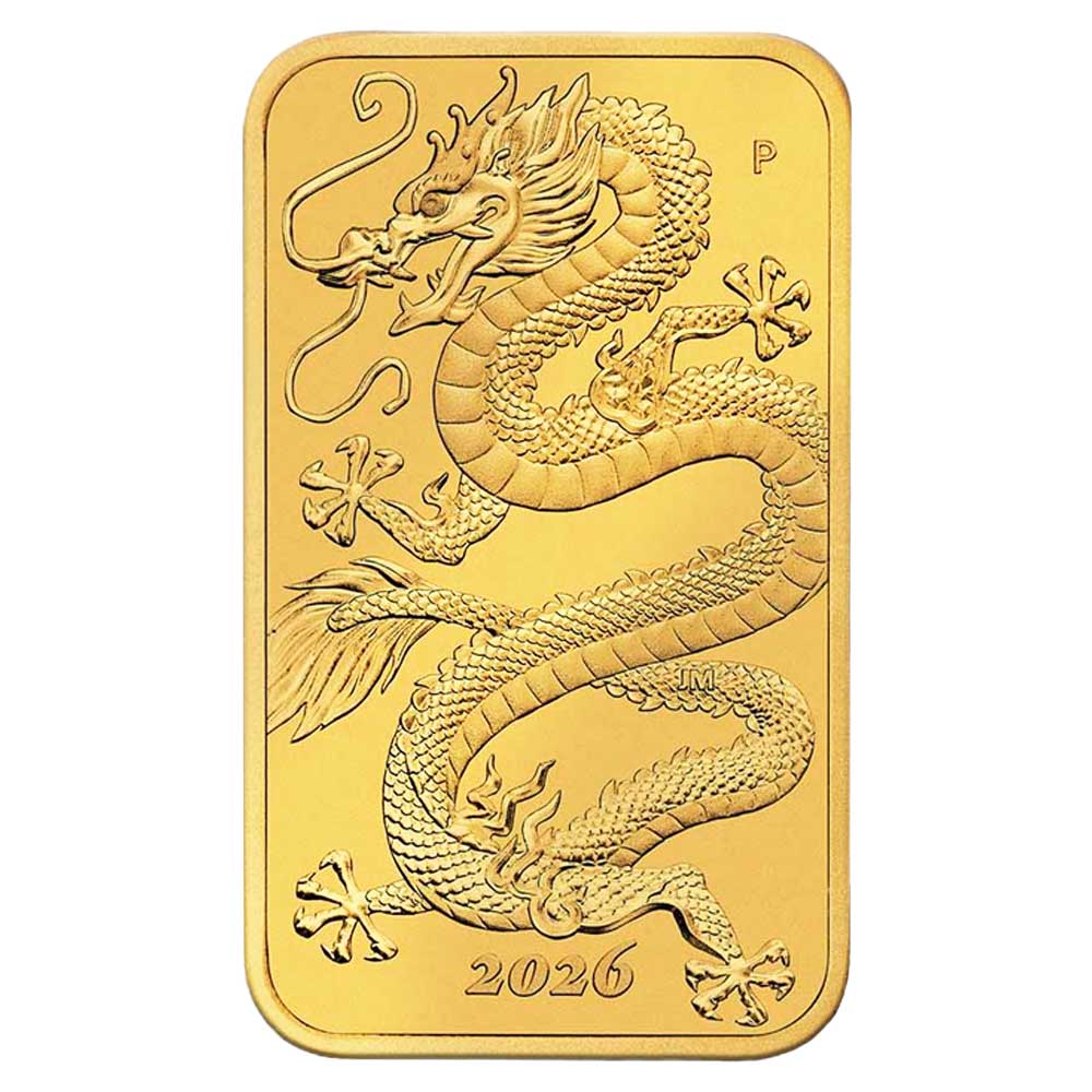 2026 1 Troy oz Perth Gold Dragon Bar Coin