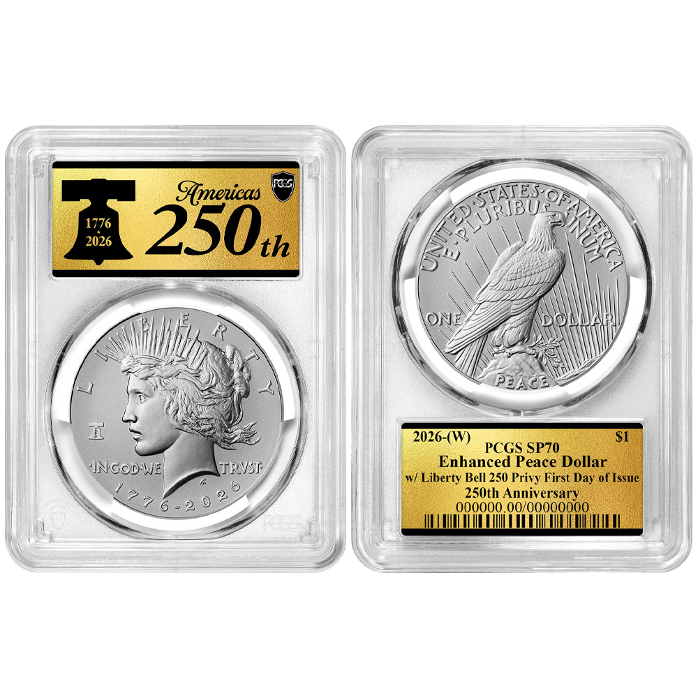 2026 $1 Enhanced Uncirculated Morgan and Peace Silver Dollar 2pc