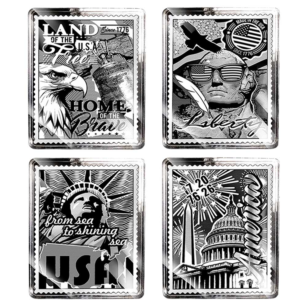 Lot of 4 – 1/4 oz Sunshine Mint 250th Anniversary Silver Stamp Collection