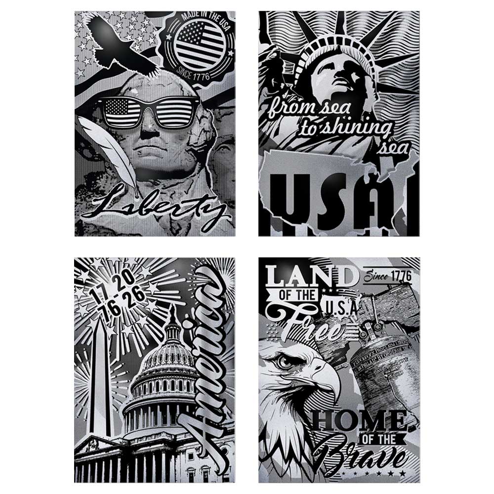 Lot of 4 – 25 Gram Sunshine Mint 250th Anniversary Silver Trading Card Collection