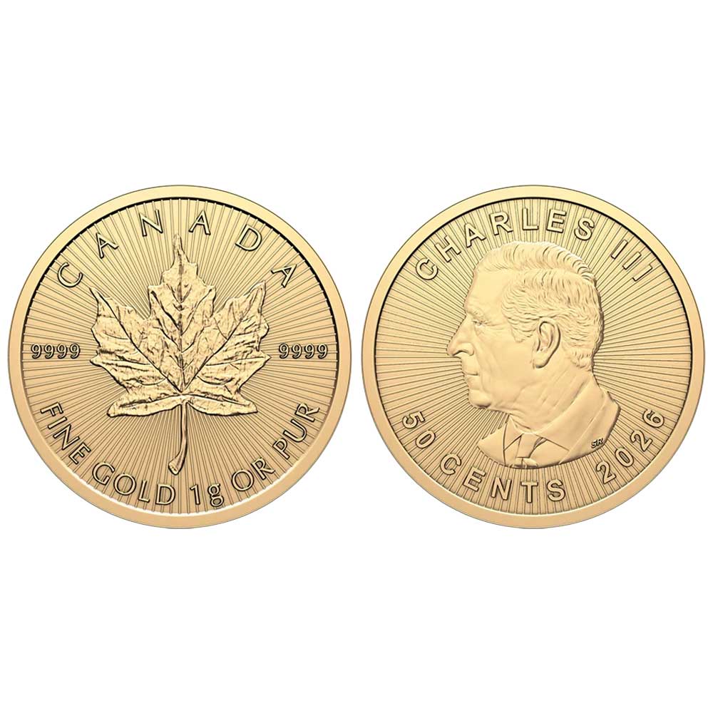 2026 25 Gram Gold Canadian Maplegram .9999 Brilliant Uncirculated Image 3